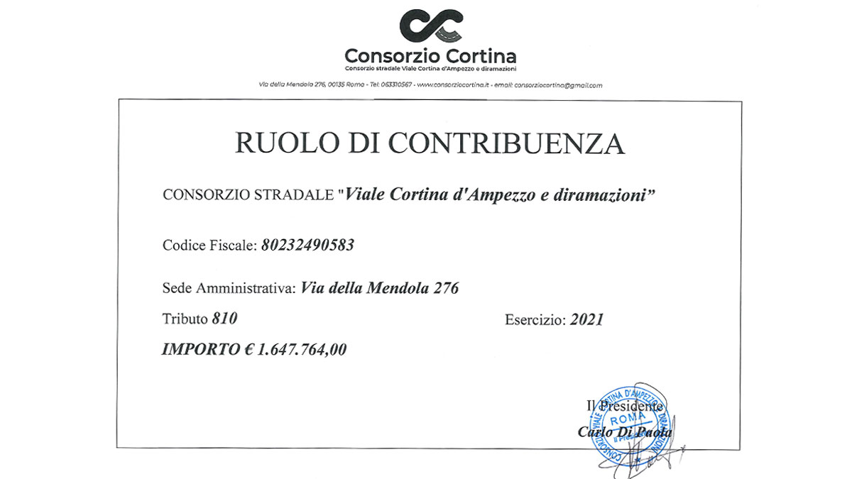 Consorzio Cortina Ruolo 2021